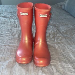 Orange Iridescent Hunter Boots